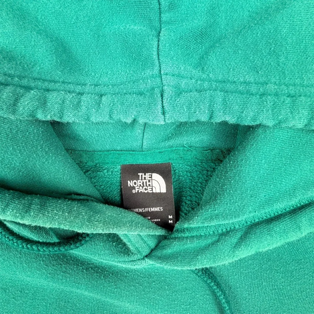 The North Face Womens Green Logo Pullover Hoodie Sweatshirt Size Medium